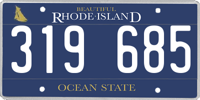 RI license plate 319685