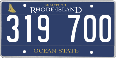 RI license plate 319700