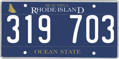 RI license plate 319703