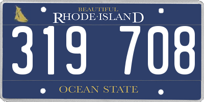 RI license plate 319708