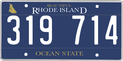 RI license plate 319714