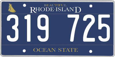 RI license plate 319725