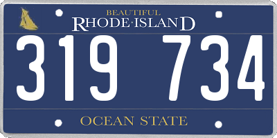 RI license plate 319734