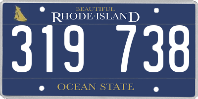 RI license plate 319738
