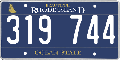 RI license plate 319744