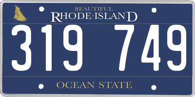 RI license plate 319749