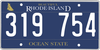 RI license plate 319754