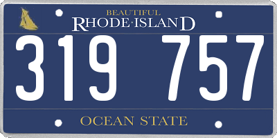 RI license plate 319757