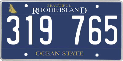 RI license plate 319765