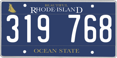RI license plate 319768