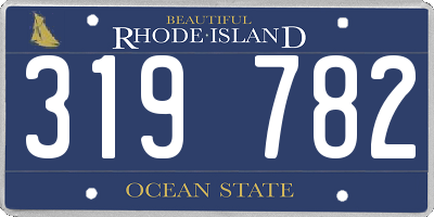 RI license plate 319782