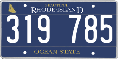 RI license plate 319785