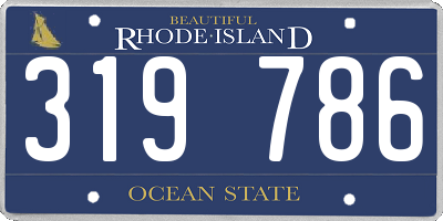 RI license plate 319786