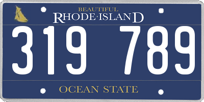RI license plate 319789