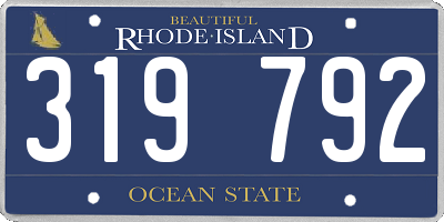 RI license plate 319792