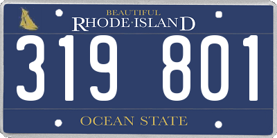 RI license plate 319801