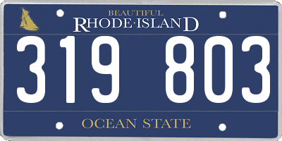 RI license plate 319803