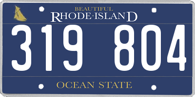 RI license plate 319804