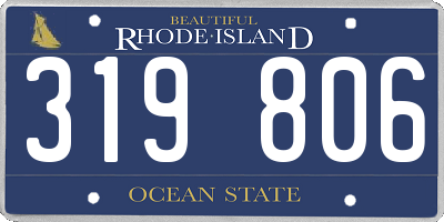 RI license plate 319806
