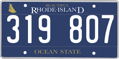RI license plate 319807