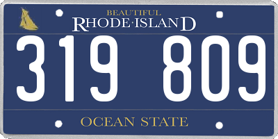 RI license plate 319809