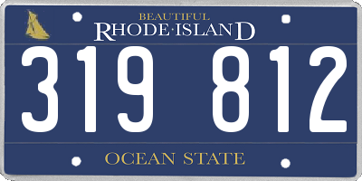 RI license plate 319812
