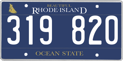 RI license plate 319820