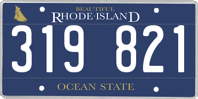 RI license plate 319821