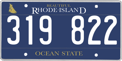 RI license plate 319822