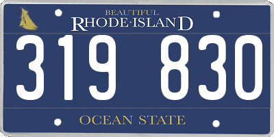 RI license plate 319830