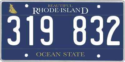 RI license plate 319832