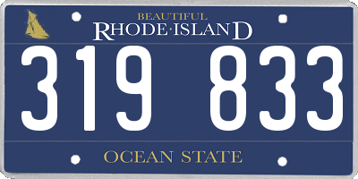 RI license plate 319833