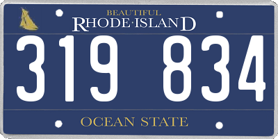 RI license plate 319834
