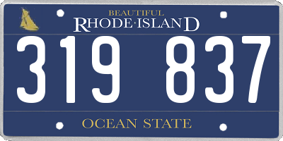 RI license plate 319837