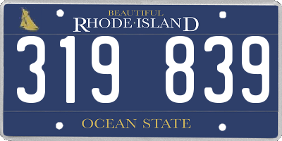 RI license plate 319839