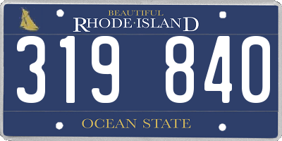 RI license plate 319840