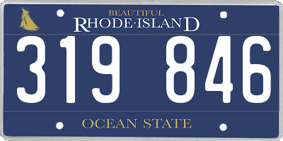 RI license plate 319846