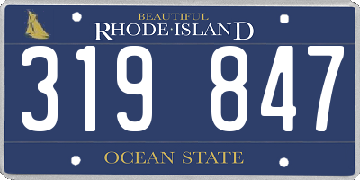 RI license plate 319847
