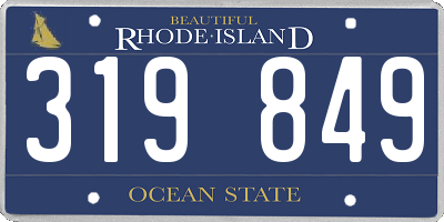 RI license plate 319849