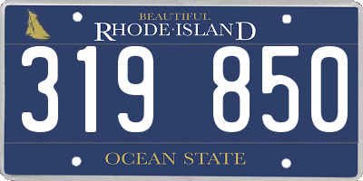 RI license plate 319850