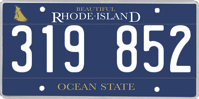 RI license plate 319852