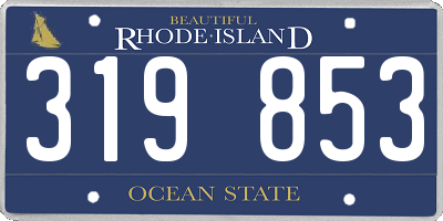 RI license plate 319853