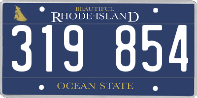 RI license plate 319854