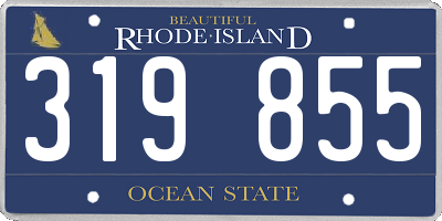 RI license plate 319855