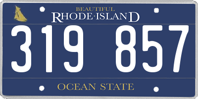 RI license plate 319857