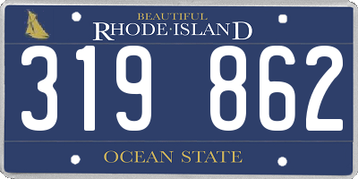 RI license plate 319862