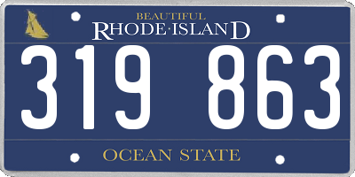 RI license plate 319863