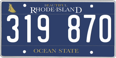 RI license plate 319870