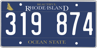 RI license plate 319874