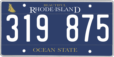 RI license plate 319875